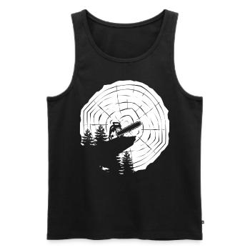 Chainsaw Chain Saw Lumberjack Fire Wood - Men's Premium Organic Tank Top - black - Front - Michal (187cm)