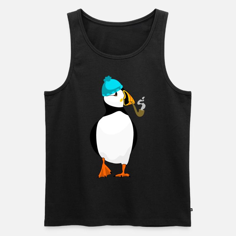 Puffin - Männer Premium Bio Tank Top - Schwarz