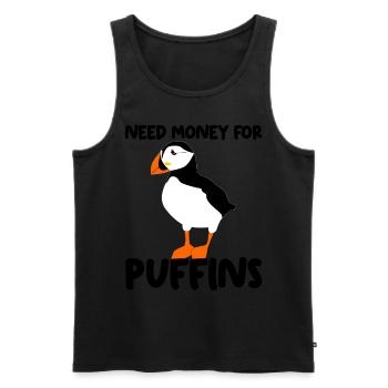 Puffin Joke Puffins - Men's Premium Organic Tank Top - black - Front - Michal (187cm)