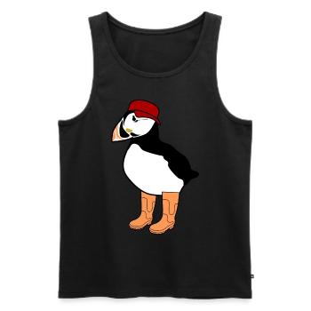 Puffin with Rain Boots Puffins - Men's Premium Organic Tank Top - black - Front - Michal (187cm)
