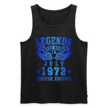 Legends were born in July 1972 Birthday - Men's Premium Organic Tank Top - black - Front - Michal (187cm)