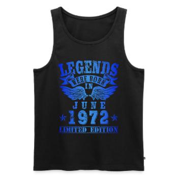 Legends were born in June 1972 Birthday - Men's Premium Organic Tank Top - black - Front - Michal (187cm)