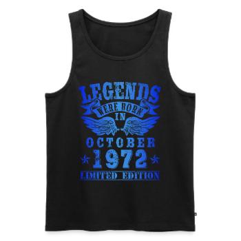Legends were born in October 1972 Birthday - Men's Premium Organic Tank Top - black - Front - Michal (187cm)