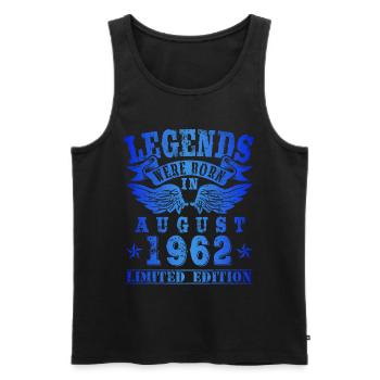 Legends were born in August 1962 Geburtstag - Männer Premium Bio Tank Top - Schwarz - Vorne - Michal (187cm)