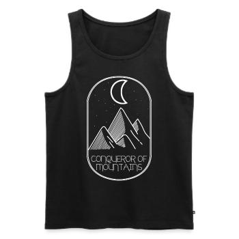 Hiking Mountains Moon Mountain Trekking - Men's Premium Organic Tank Top - black - Front - AI Model Male 178 light (178cm)