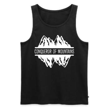 Hiking Mountain Trekking Mountains - Men's Premium Organic Tank Top - black - Front - AI Model Male 178 light (178cm)
