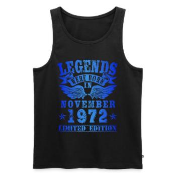 Legends were born in November 1972 Birthday - Men's Premium Organic Tank Top - black - Front - Michal (187cm)
