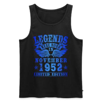Legends were born in November 1952 Birthday - Men's Premium Organic Tank Top - black - Front - Michal (187cm)