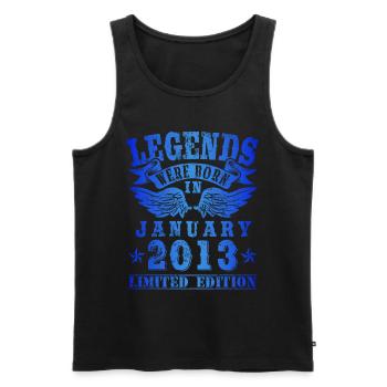 Legends were born in Januar 2013 Geburtstag - Männer Premium Bio Tank Top - Schwarz - Vorne - Michal (187cm)