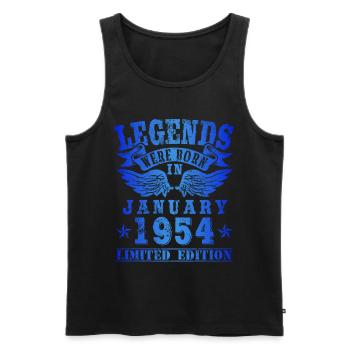 Legends were born in Januar 1954 Geburtstag - Männer Premium Bio Tank Top - Schwarz - Vorne - Michal (187cm)