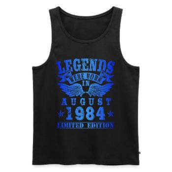 Legends were born in August 1984 Birthday - Men's Premium Organic Tank Top - black - Front - Michal (187cm)