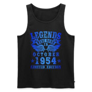 Legends were born in Oktober 1954 Geburtstag - Männer Premium Bio Tank Top - Schwarz - Vorne - Michal (187cm)