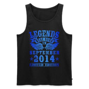 Legends were born in September 2014 Geburtstag - Männer Premium Bio Tank Top - Schwarz - Vorne - Michal (187cm)