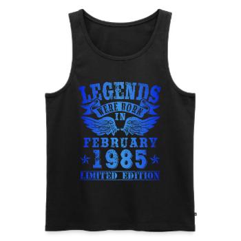 Legends were born in Februar 1985 Geburtstag - Männer Premium Bio Tank Top - Schwarz - Vorne - AI Model Male 178 light (178cm)