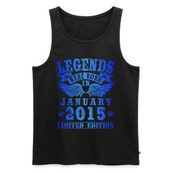Legends were born in Januar 2015 Geburtstag - Männer Premium Bio Tank Top - Schwarz - Vorne - Michal (187cm)