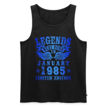 Legends were born in Januar 1985 Geburtstag - Männer Premium Bio Tank Top - Schwarz - Vorne - AI Model Male 178 light (178cm)