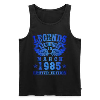 Legends were born in March 1985 Birthday - Men's Premium Organic Tank Top - black - Front - Michal (187cm)