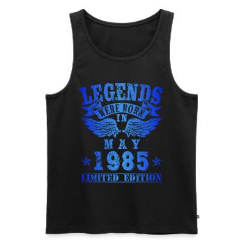 Legends were born in Mai 1985 Geburtstag - Männer Premium Bio Tank Top - Schwarz - Vorne - AI Model Male 178 light (178cm)