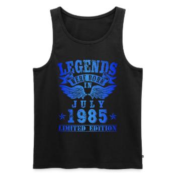 Legends were born in Juli 1985 Geburtstag - Männer Premium Bio Tank Top - Schwarz - Vorne - AI Model Male 178 light (178cm)