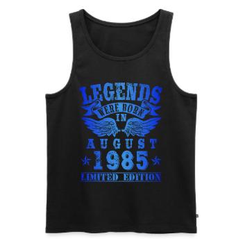 Legends were born in August 1985 Birthday - Men's Premium Organic Tank Top - black - Front - Michal (187cm)