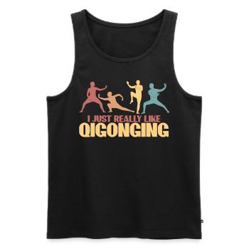Qi Gong Qigong Thai Chi Chigong - Männer Premium Bio Tank Top - Schwarz - Vorne - AI Model Male 178 light (178cm)