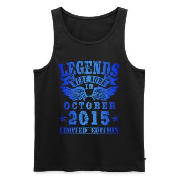 Legends were born in Oktober 2015 Geburtstag - Männer Premium Bio Tank Top - Schwarz - Vorne - Michal (187cm)
