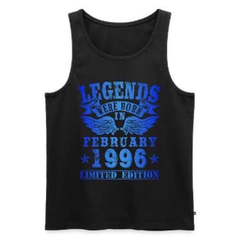 Legends were born in Februar 1996 Geburtstag - Männer Premium Bio Tank Top - Schwarz - Vorne - AI Model Male 178 light (178cm)