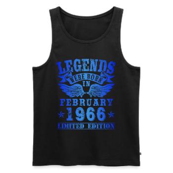 Legends were born in Februar 1966 Geburtstag - Männer Premium Bio Tank Top - Schwarz - Vorne - Michal (187cm)