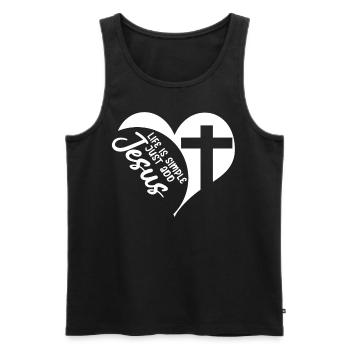 Jesus Christ Christianity Bible Heart - Männer Premium Bio Tank Top - Schwarz - Vorne - Michal (187cm)