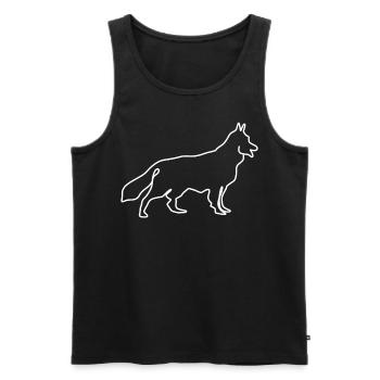 White Shepherd Dog German Shepherd - Men's Premium Organic Tank Top - black - Front - AI Model Male 178 light (178cm)