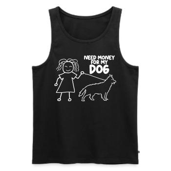 Dogs Dog German Shepherd White Shepherd - Men's Premium Organic Tank Top - black - Front - AI Model Male 178 light (178cm)