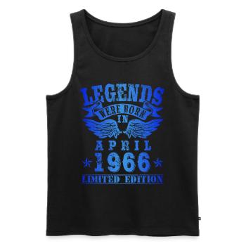 Legends were born in April 1966 Geburtstag - Männer Premium Bio Tank Top - Schwarz - Vorne - Michal (187cm)