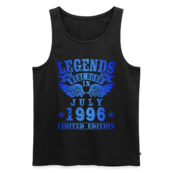 Legends were born in Juli 1996 Geburtstag - Männer Premium Bio Tank Top - Schwarz - Vorne - AI Model Male 178 light (178cm)