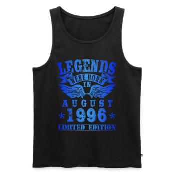 Legends were born in August 1996 Birthday - Men's Premium Organic Tank Top - black - Front - AI Model Male 178 light (178cm)