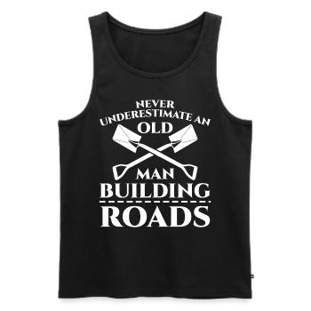 Highway Worker Road Keeper Roadbuilder - Men's Premium Organic Tank Top - black - Front - AI Model Male 178 light (178cm)