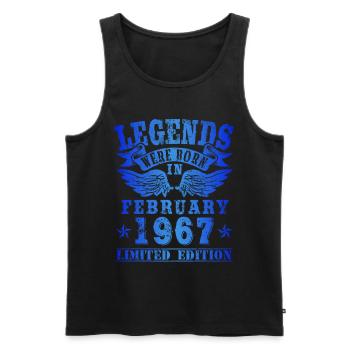 Legends were born in Februar 1967 Geburtstag - Männer Premium Bio Tank Top - Schwarz - Vorne - Michal (187cm)