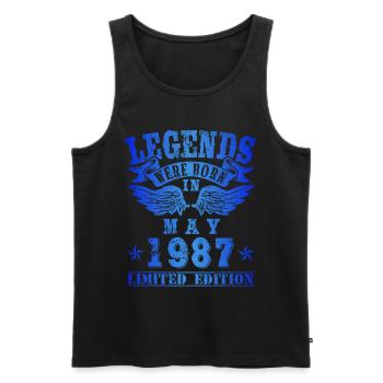 Legends were born in Mai 1987 Geburtstag - Männer Premium Bio Tank Top - Schwarz - Vorne - Michal (187cm)
