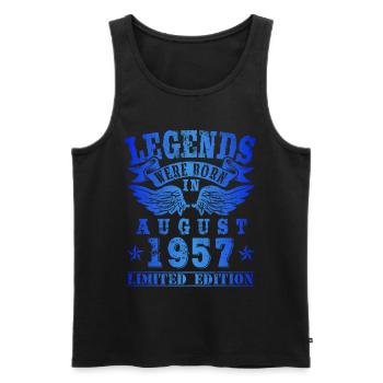 Legends were born in August 1957 Geburtstag - Männer Premium Bio Tank Top - Schwarz - Vorne - Michal (187cm)