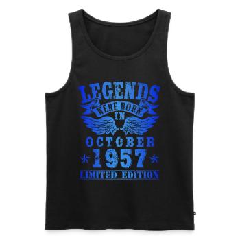 Legends were born in Oktober 1957 Geburtstag - Männer Premium Bio Tank Top - Schwarz - Vorne - Michal (187cm)