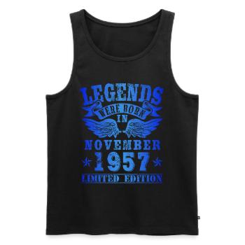 Legends were born in November 1957 Geburtstag - Männer Premium Bio Tank Top - Schwarz - Vorne - Michal (187cm)