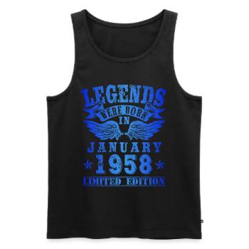 Legends were born in Januar 1958 Geburtstag - Männer Premium Bio Tank Top - Schwarz - Vorne - Michal (187cm)