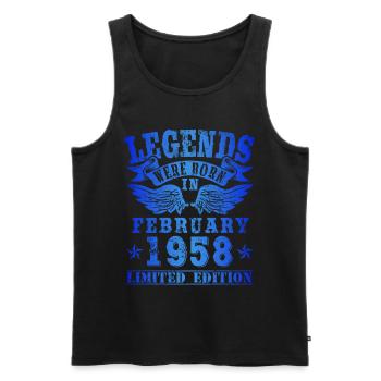 Legends were born in Februar 1958 Geburtstag - Männer Premium Bio Tank Top - Schwarz - Vorne - Michal (187cm)