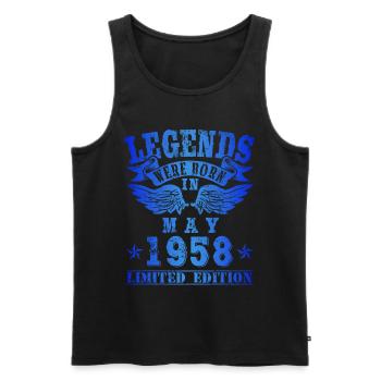 Legends were born in Mai 1958 Geburtstag - Männer Premium Bio Tank Top - Schwarz - Vorne - Michal (187cm)