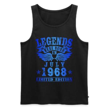 Les légendes sont nées en juillet 1968 Anniversaire - Débardeur bio Premium Homme - noir - Devant - AI Model Male 178 light (178cm)