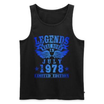 Les légendes sont nées en juillet 1978 Anniversaire - Débardeur bio Premium Homme - noir - Devant - Michal (187cm)