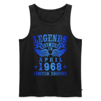 Legends est né en Avril 1968 Anniversaire - Débardeur bio Premium Homme - noir - Devant - AI Model Male 178 light (178cm)