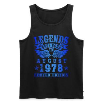 Legends est né en août 1978 Anniversaire - Débardeur bio Premium Homme - noir - Devant - Michal (187cm)