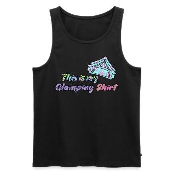 Glamping Camping Tent Camper Hiking - Men's Premium Organic Tank Top - black - Front - Michal (187cm)