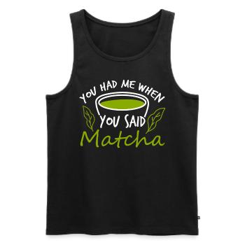 Japanese Tea Matcha Green Tea - Männer Premium Bio Tank Top - Schwarz - Vorne - AI Model Male 178 light (178cm)