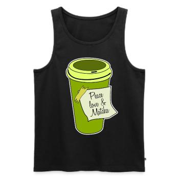 Matcha Tea Japanese Green Tea Powder - Männer Premium Bio Tank Top - Schwarz - Vorne - AI Model Male 178 light (178cm)